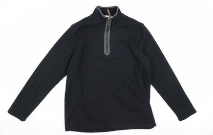 Mens UK Size L Mountain Warehouse Black 1/4 Zip Sweatshirt