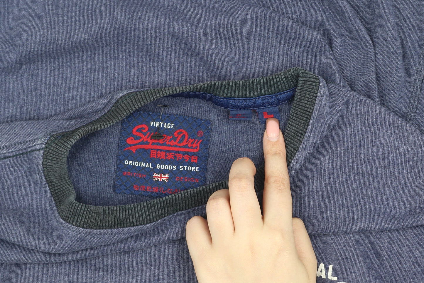 Superdry Men's Blue Crew Neck T-Shirt Size L