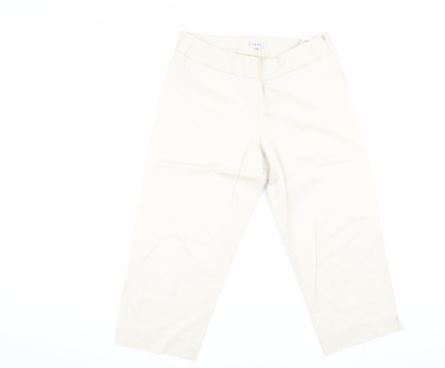 Womens UK Size 12 EAST  Cropped Beige Trousers