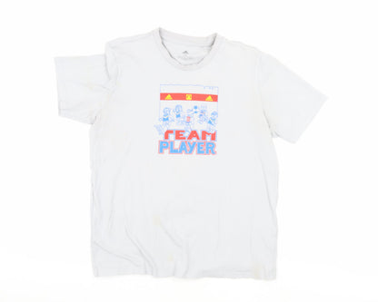 Mens UK Size M adidas White  T-Shirt
