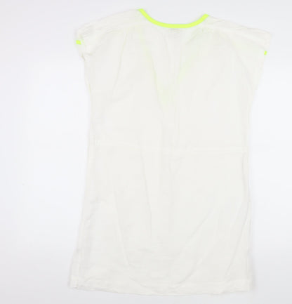J.Crew Women's White Shift Dress, Size S, Linen Blend