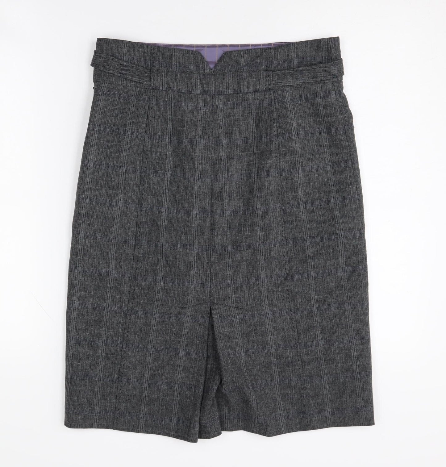 Next Women's Grey Check Pencil Skirt, Size 10