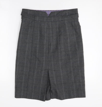 Next Women's Grey Check Pencil Skirt, Size 10