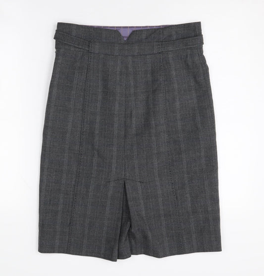 Next Women's Grey Check Pencil Skirt, Size 10