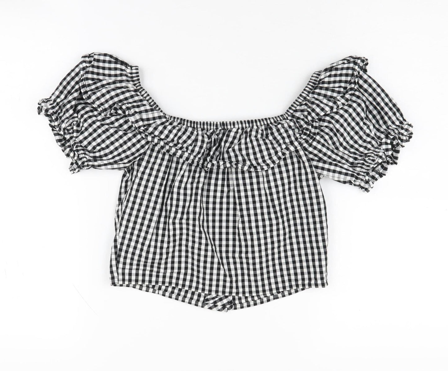 Womens UK Size 6 Topshop Black Cropped Blouse