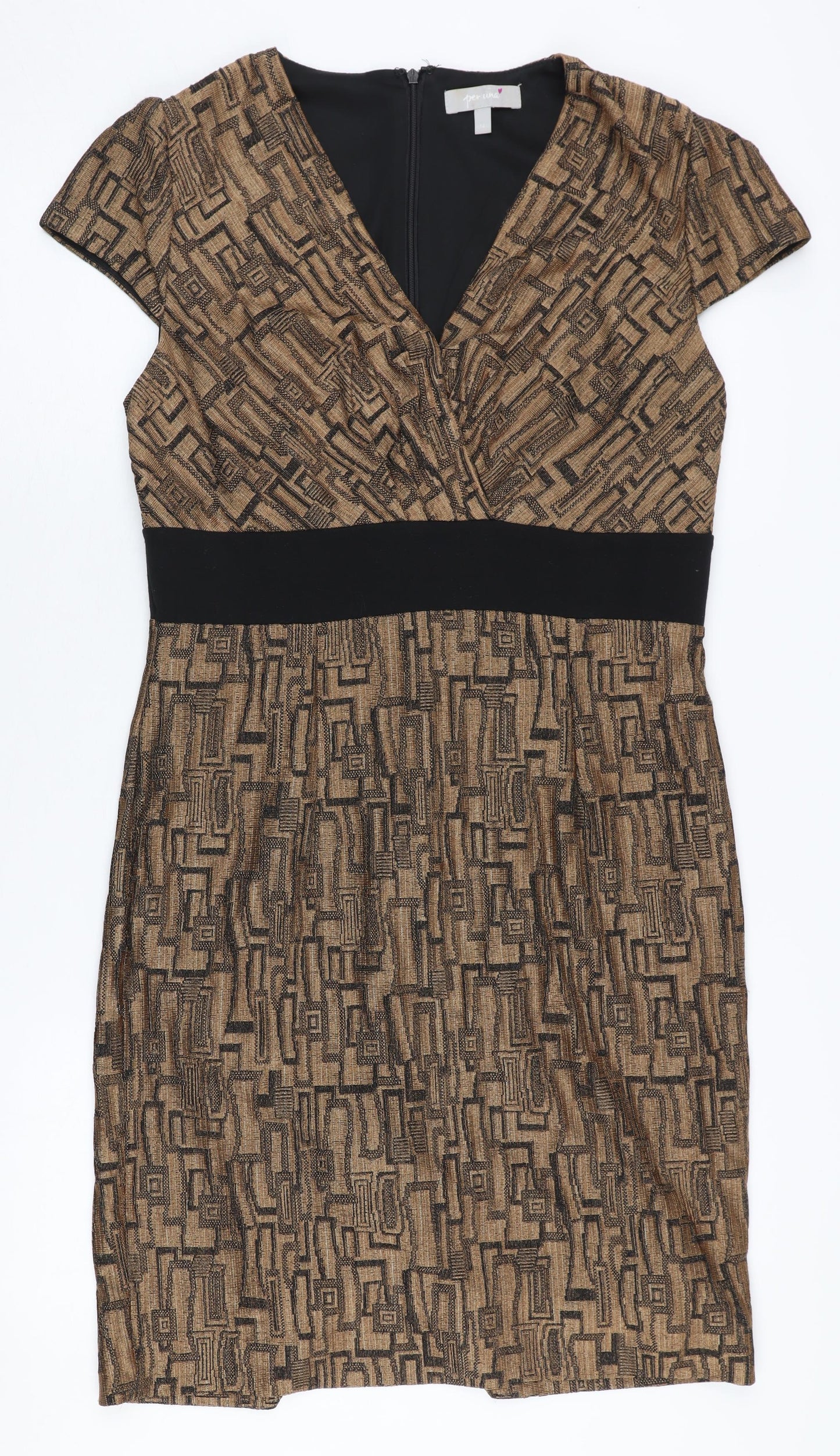 Marks and Spencer Women's V-Neck Geometric Dress Size 14