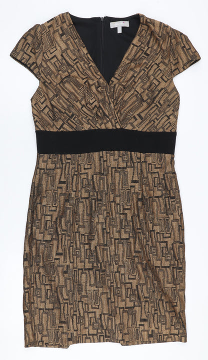 Marks and Spencer Women's V-Neck Geometric Dress Size 14