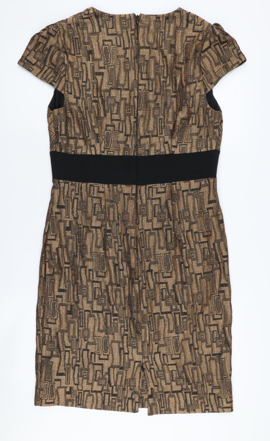 Marks and Spencer Women's V-Neck Geometric Dress Size 14