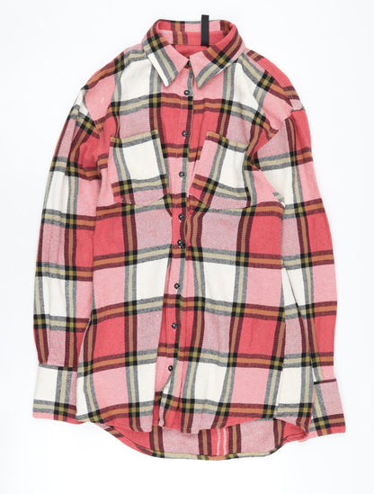 Womens UK Size XS Zara Red  Button-Up