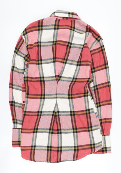 Womens UK Size XS Zara Red  Button-Up