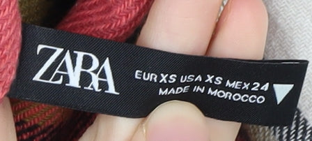 Womens UK Size XS Zara Red  Button-Up