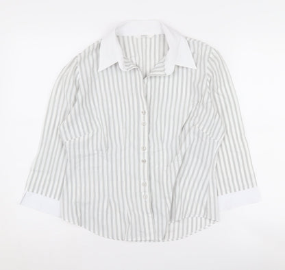 Womens UK Size 12 Marks and Spencer Grey Classic Button-Up