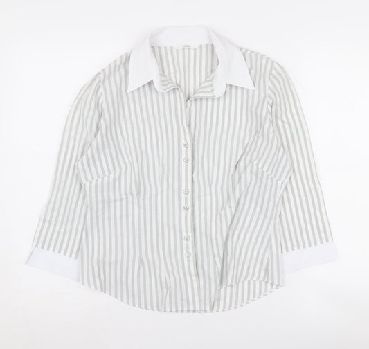 Womens UK Size 12 Marks and Spencer Grey Classic Button-Up