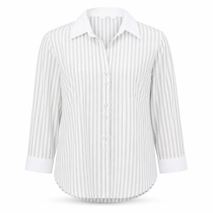 Womens UK Size 12 Marks and Spencer Grey Classic Button-Up
