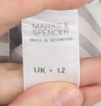 Womens UK Size 12 Marks and Spencer Grey Classic Button-Up
