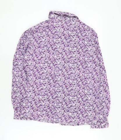 Womens UK Size 12 EWM Purple Basic Button-Up