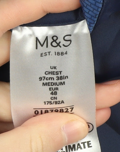 Mens UK Size 38 Marks and Spencer Regular Blue Suit Jacket