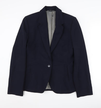 Next Women's Black Blazer UK 12 One-Button Regular Fit