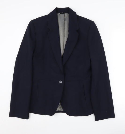 Next Women's Black Blazer UK 12 One-Button Regular Fit