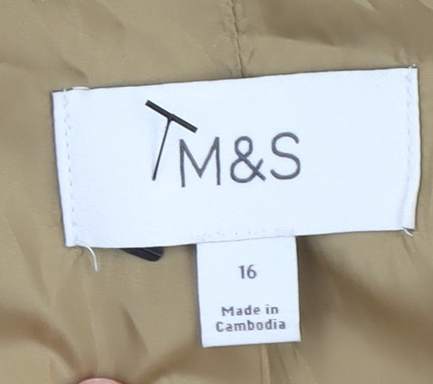Womens UK Size 16 Marks and Spencer Beige Pea Coat