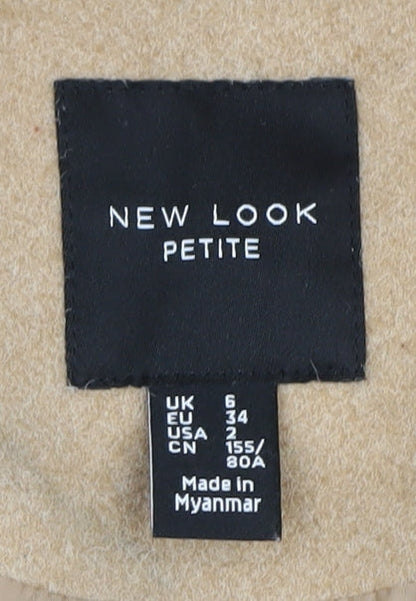 New Look Beige Petite Overcoat, Women Size 6