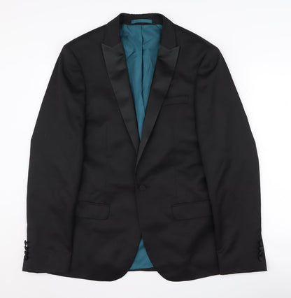 Mens UK Size 40 River Island Regular Black Suit Tuxedo