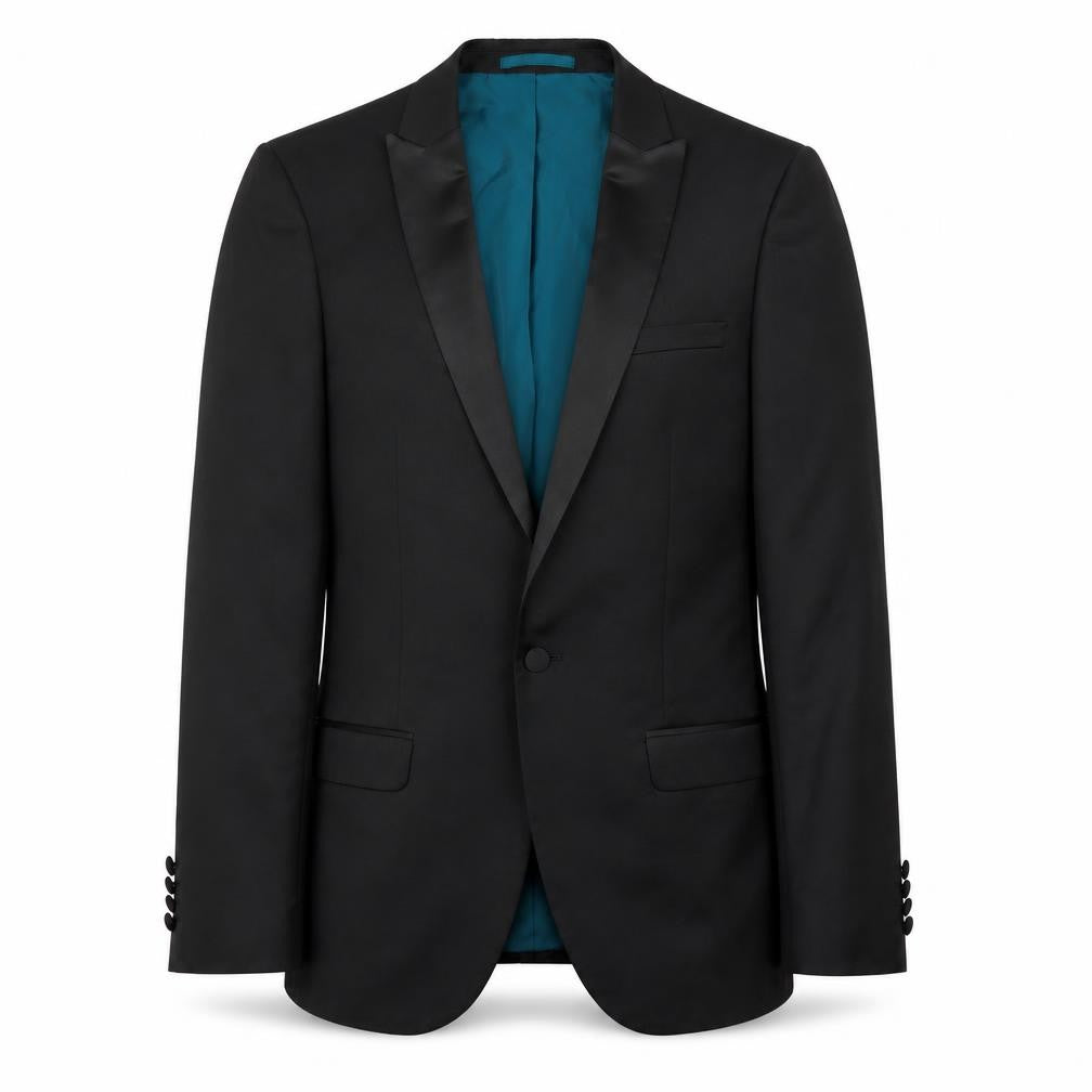 Mens UK Size 40 River Island Regular Black Suit Tuxedo