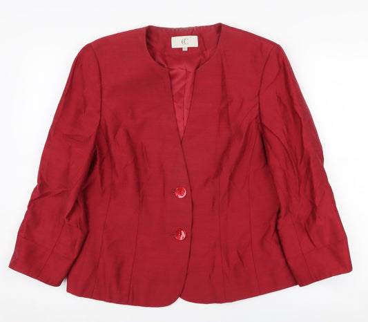 CC Women's Red Suit Jacket, Size 14, Two-Button