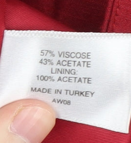 CC Women's Red Suit Jacket, Size 14, Two-Button