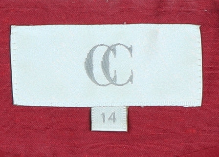 CC Women's Red Suit Jacket, Size 14, Two-Button