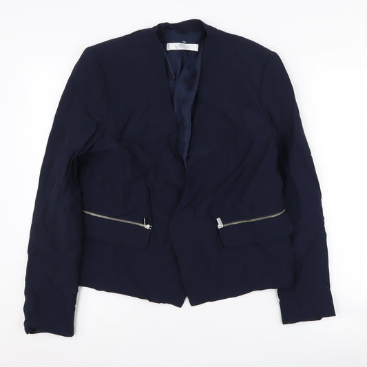 Mango Women's Blue Blazer Jacket, Large, Regular Fit