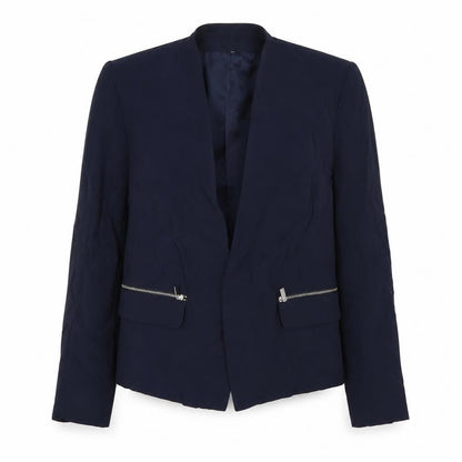 Mango Women's Blue Blazer Jacket, Large, Regular Fit