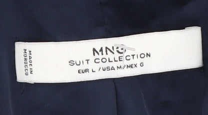 Mango Women's Blue Blazer Jacket, Large, Regular Fit