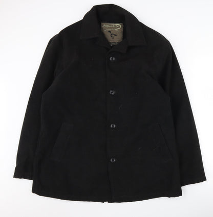 Aquatite Men's XL Black Mid-Length Coat - Lined, Classic Style