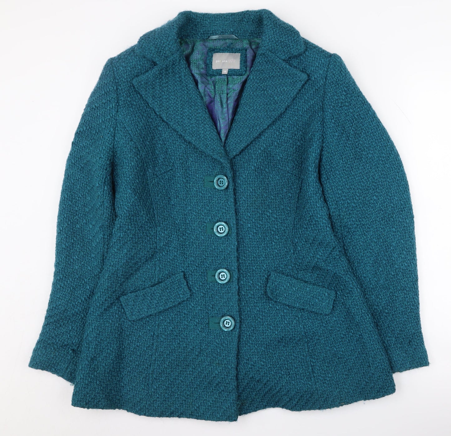 Marks & Spencer Women's Green Mid-Length Coat 14