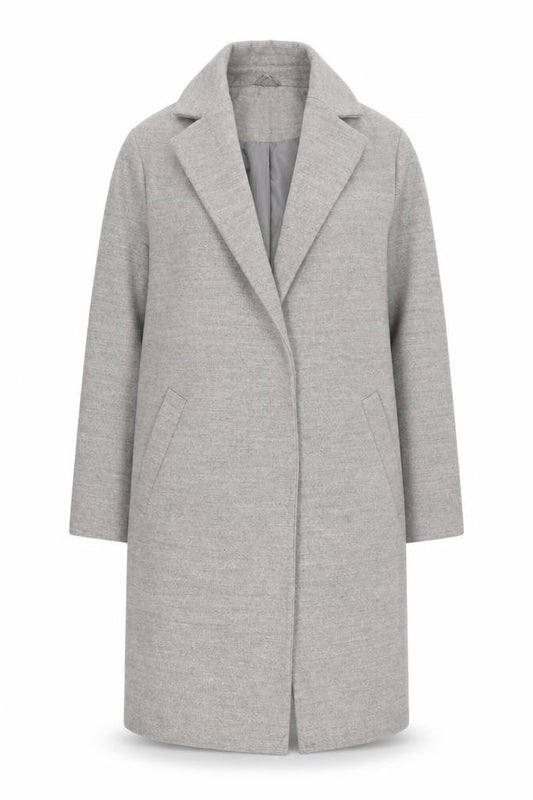 New Look Women's Grey Long Overcoat, Size 12