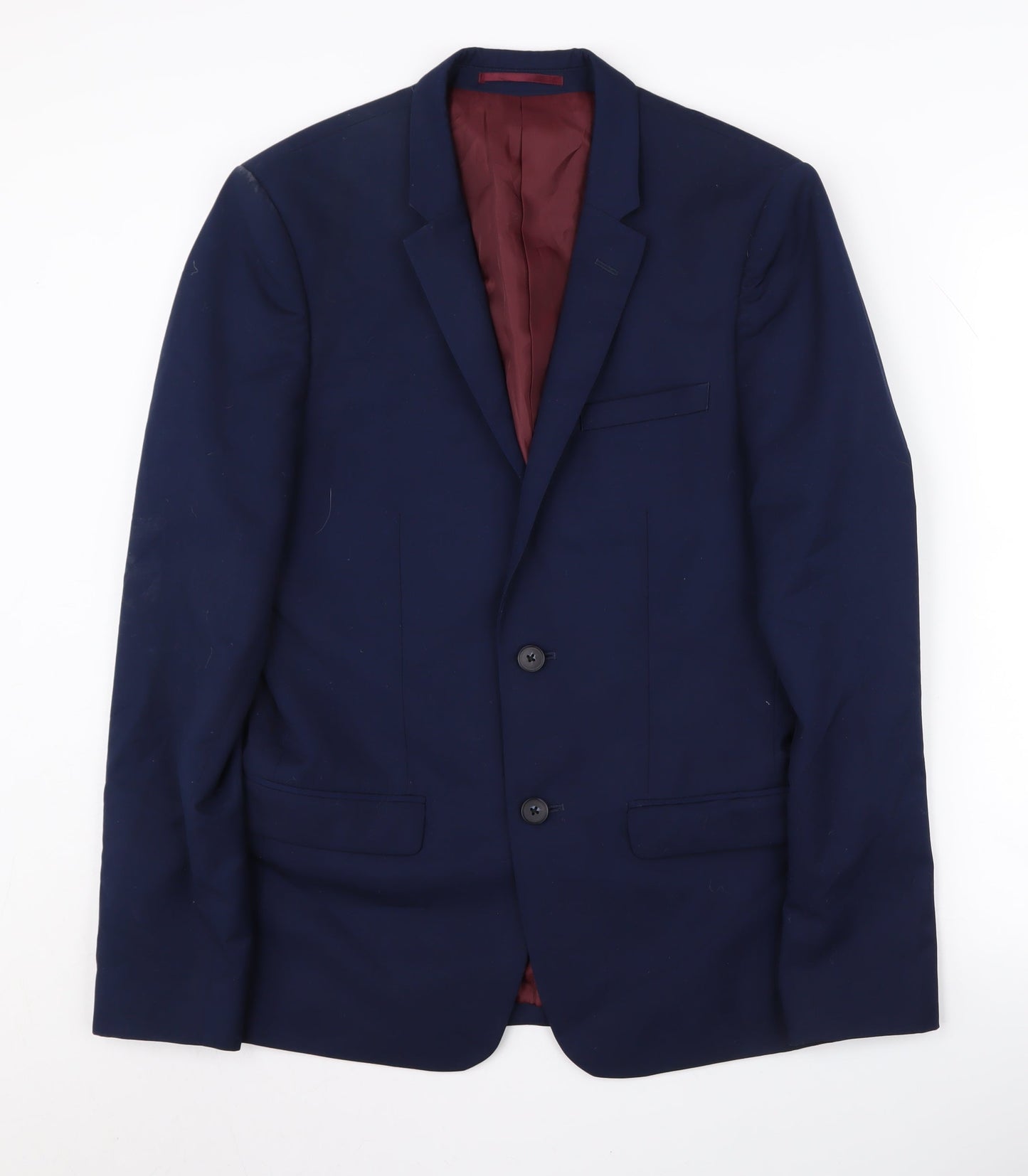 Mens UK Size 38 River Island Regular Blue Suit Jacket