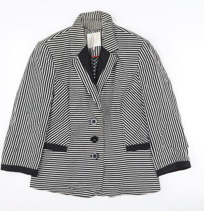 Jasper Conran Women's Black Striped Blazer Size 14