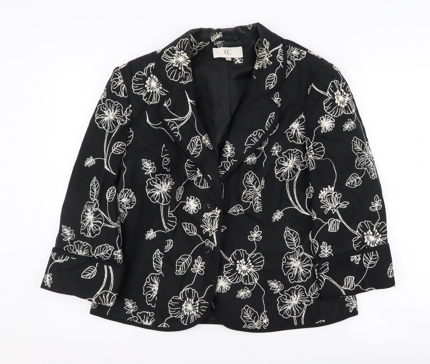 CC Women's Black Floral Blazer Size 14