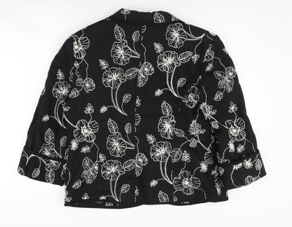 CC Women's Black Floral Blazer Size 14
