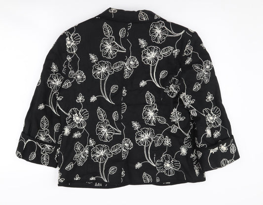CC Women's Black Floral Blazer Size 14