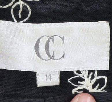 CC Women's Black Floral Blazer Size 14