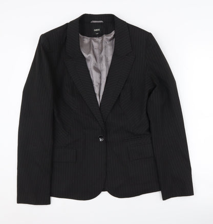 Oasis Women's Black Pinstripe Blazer Size 12