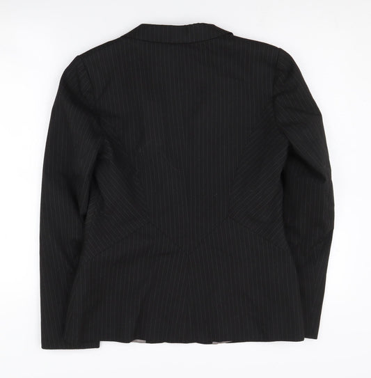 Oasis Women's Black Pinstripe Blazer Size 12