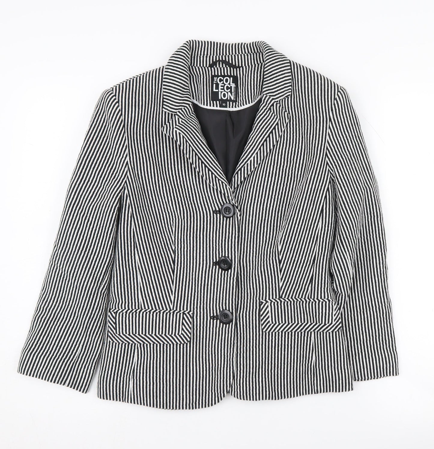 Debenhams Women's Black Striped Blazer Size 10