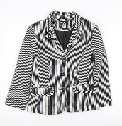 Debenhams Women's Black Striped Blazer Size 10
