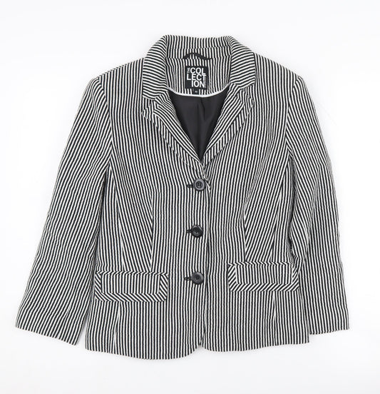 Debenhams Women's Black Striped Blazer Size 10