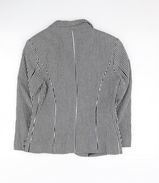Debenhams Women's Black Striped Blazer Size 10