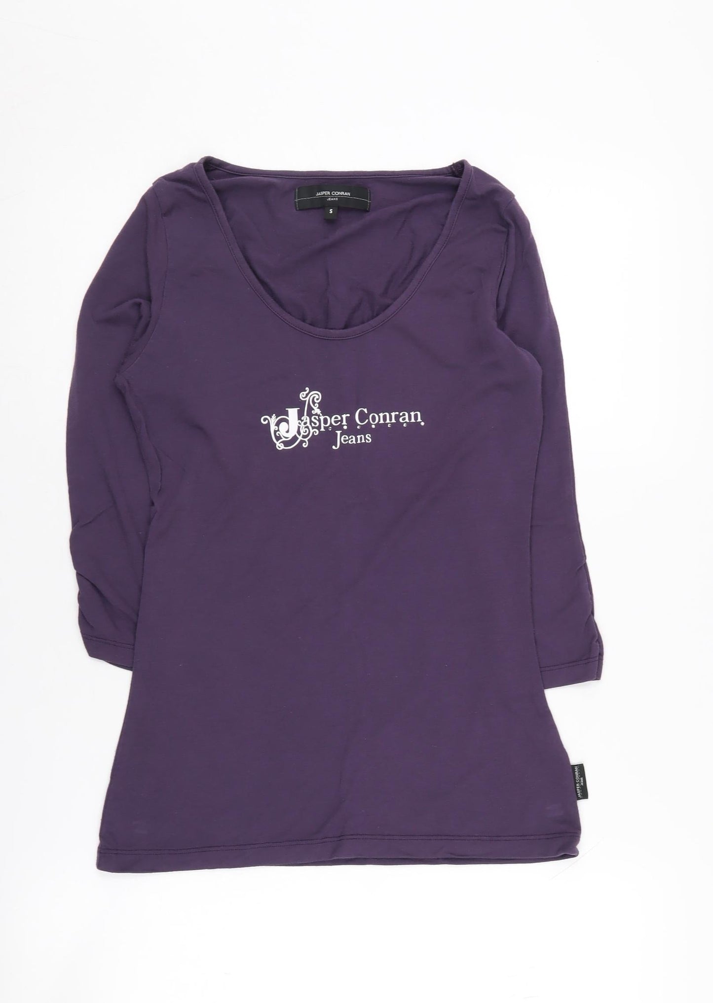 Jasper Conran Women's Purple T-Shirt, Size S, 3/4 Sleeve, Scoop Neck