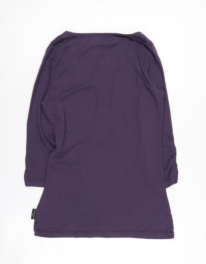 Jasper Conran Women's Purple T-Shirt, Size S, 3/4 Sleeve, Scoop Neck
